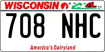 WI license plate 708NHC