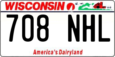 WI license plate 708NHL
