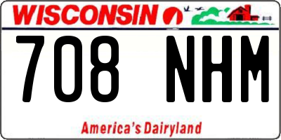 WI license plate 708NHM