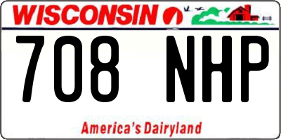 WI license plate 708NHP