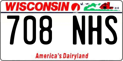 WI license plate 708NHS