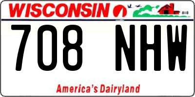 WI license plate 708NHW