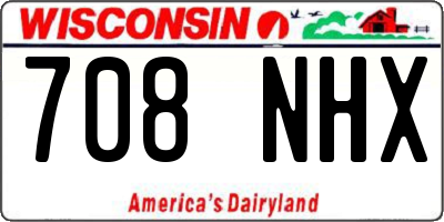 WI license plate 708NHX