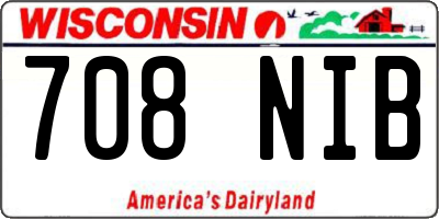 WI license plate 708NIB