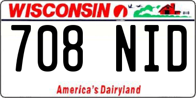 WI license plate 708NID