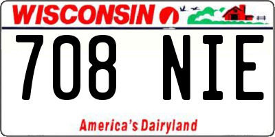 WI license plate 708NIE