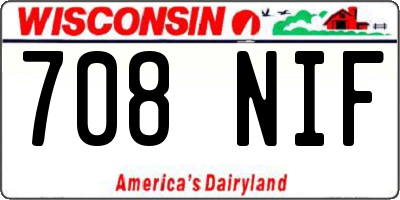 WI license plate 708NIF
