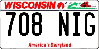WI license plate 708NIG