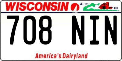 WI license plate 708NIN