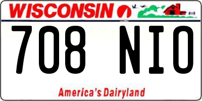 WI license plate 708NIO