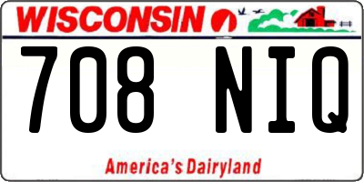 WI license plate 708NIQ