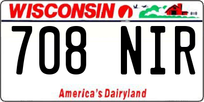 WI license plate 708NIR