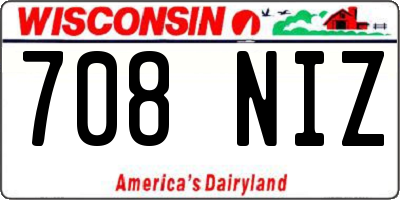 WI license plate 708NIZ