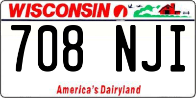 WI license plate 708NJI