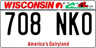 WI license plate 708NKO