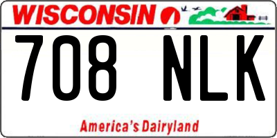 WI license plate 708NLK