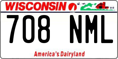 WI license plate 708NML