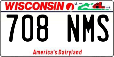 WI license plate 708NMS