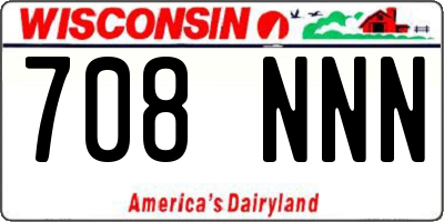 WI license plate 708NNN