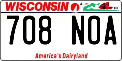 WI license plate 708NOA