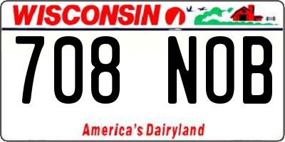 WI license plate 708NOB