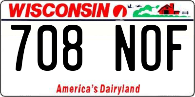 WI license plate 708NOF