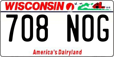 WI license plate 708NOG