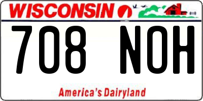 WI license plate 708NOH