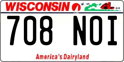 WI license plate 708NOI