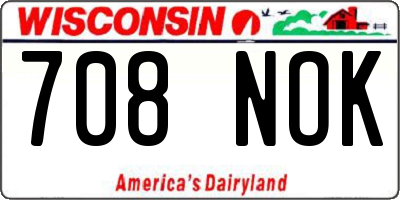 WI license plate 708NOK