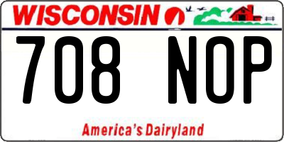 WI license plate 708NOP