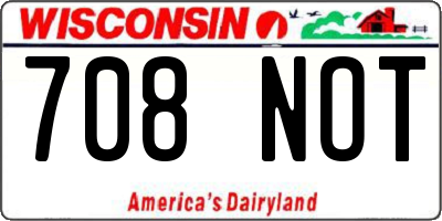 WI license plate 708NOT