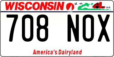 WI license plate 708NOX