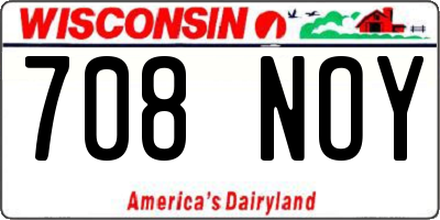 WI license plate 708NOY