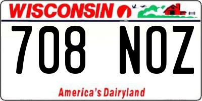 WI license plate 708NOZ
