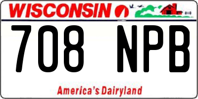 WI license plate 708NPB