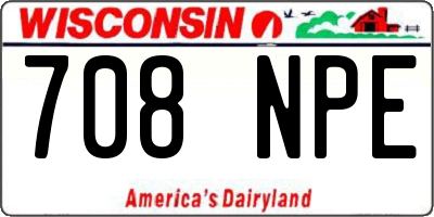 WI license plate 708NPE