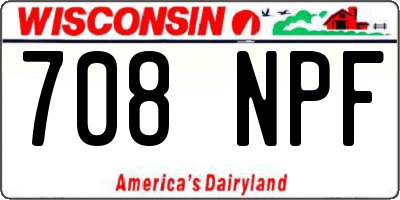 WI license plate 708NPF