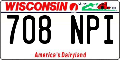 WI license plate 708NPI