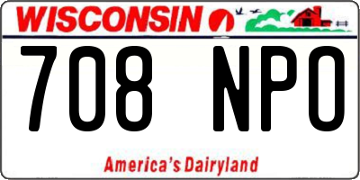 WI license plate 708NPO
