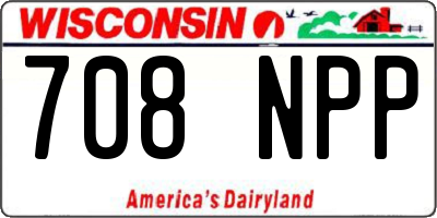 WI license plate 708NPP
