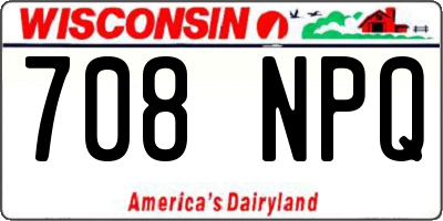 WI license plate 708NPQ
