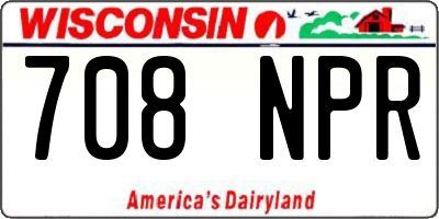 WI license plate 708NPR