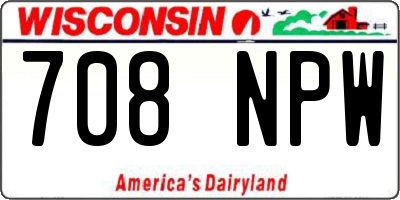 WI license plate 708NPW