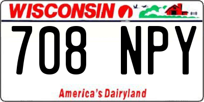 WI license plate 708NPY