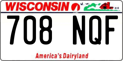 WI license plate 708NQF