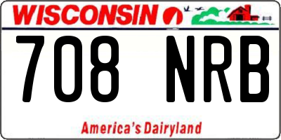 WI license plate 708NRB