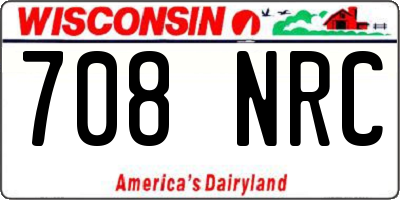 WI license plate 708NRC