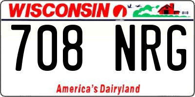 WI license plate 708NRG