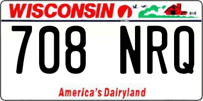 WI license plate 708NRQ